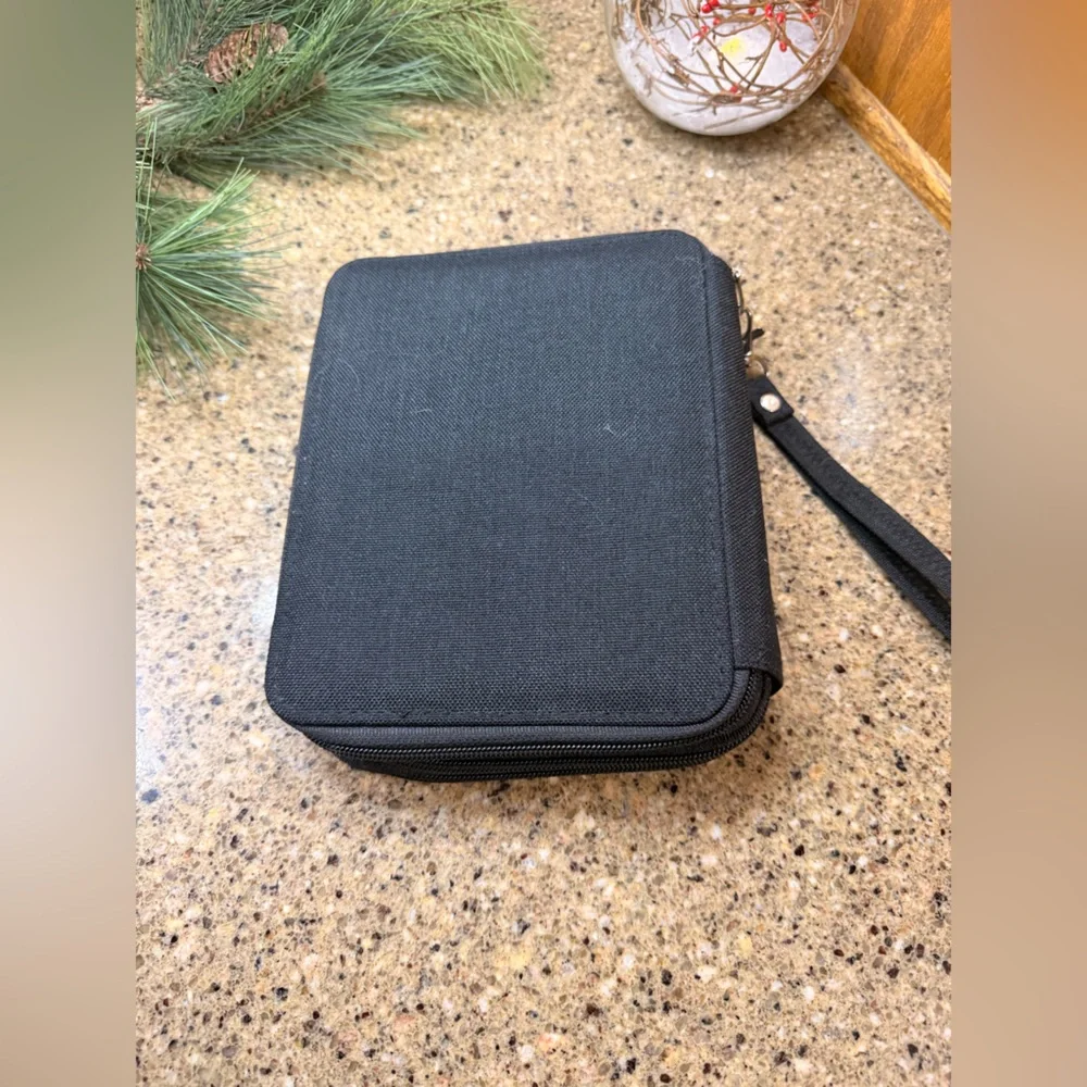 🖊️🖤 Black Pencil / Pen Case – 3 Zipper Sections 🖤🖊️
